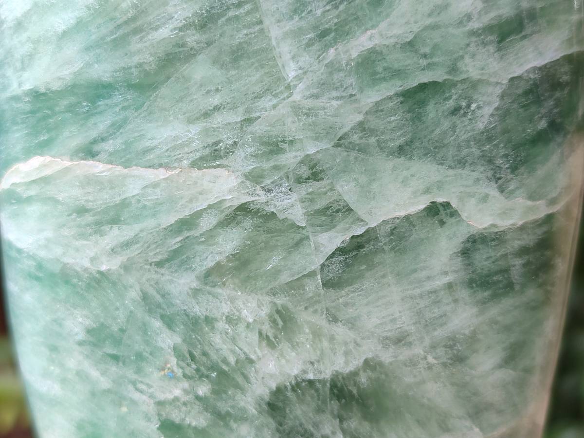 Polished Green Fluorite Standing Free Form x 1 From Madagascar