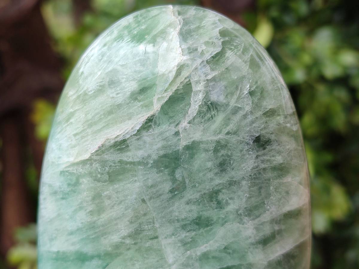 Polished Green Fluorite Standing Free Form x 1 From Madagascar
