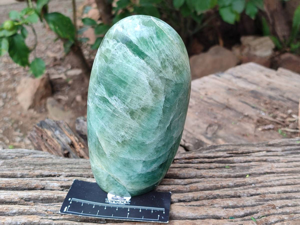 Polished Green Fluorite Standing Free Form x 1 From Madagascar