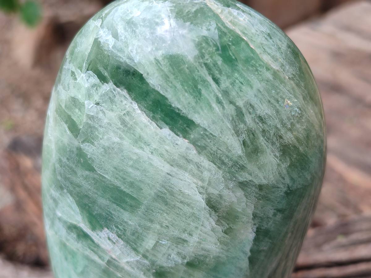 Polished Green Fluorite Standing Free Form x 1 From Madagascar