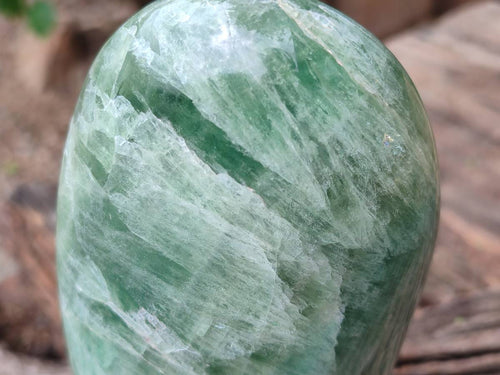 Polished Green Fluorite Standing Free Form x 1 From Madagascar - Toprock Gemstones and Minerals 