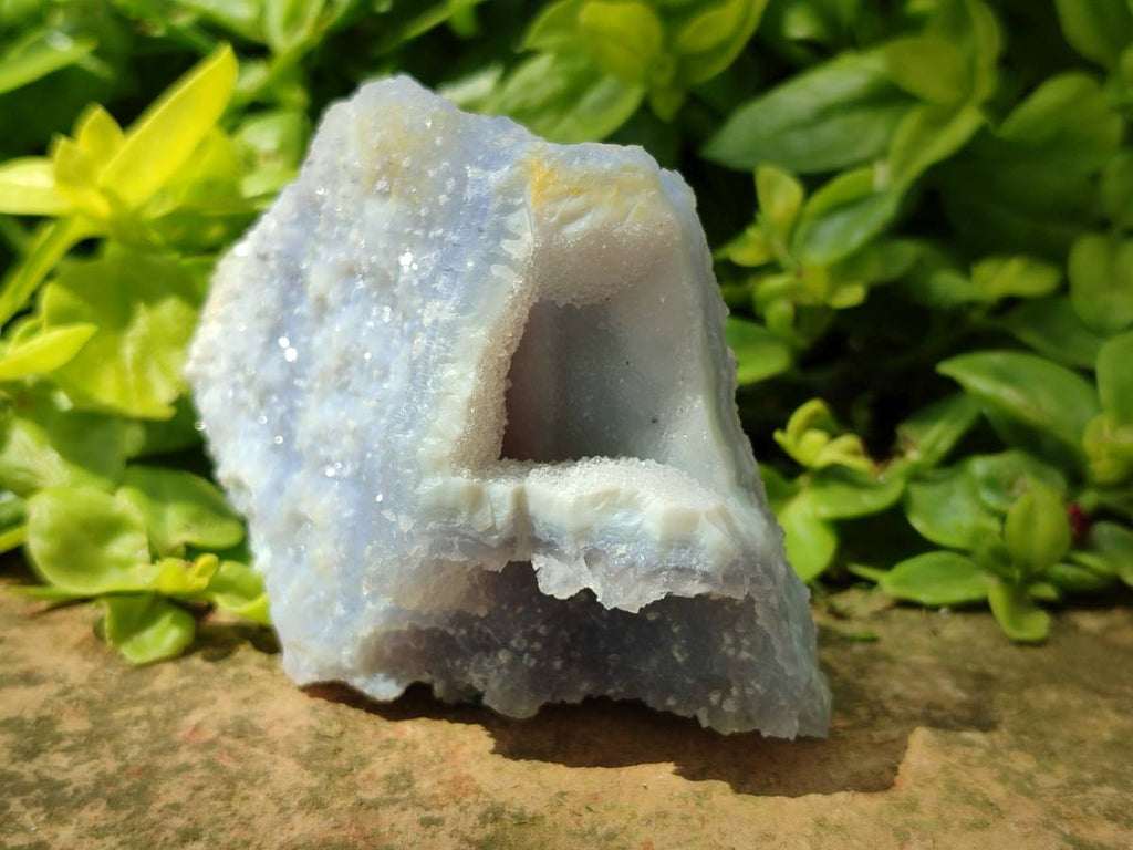 Natural Etched Blue Chalcedony Geodes x 6 From Nsanje, Malawi