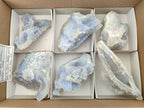 Natural Etched Blue Chalcedony Geodes x 6 From Nsanje, Malawi