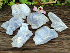 Natural Etched Blue Chalcedony Geodes x 6 From Nsanje, Malawi