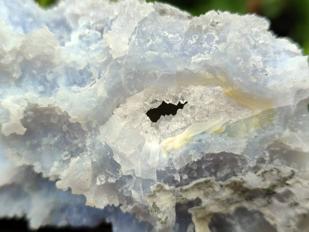 Natural Etched Blue Chalcedony Geodes x 6 From Nsanje, Malawi