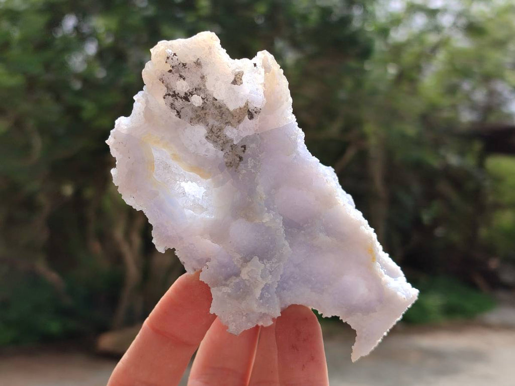 Natural Etched Blue Chalcedony Geodes x 6 From Nsanje, Malawi