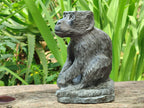 Hand Made Black Soapstone Baboon Carving x 1 From Zimbabwe
