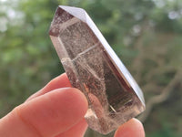 Polished Smokey Window Quartz Crystals x 12 From Madagascar