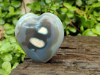 Polished Banded Agate Hearts x 6 From Madagascar