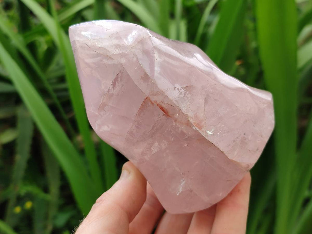 Polished Rose Quartz Flames x 3 From Madagascar
