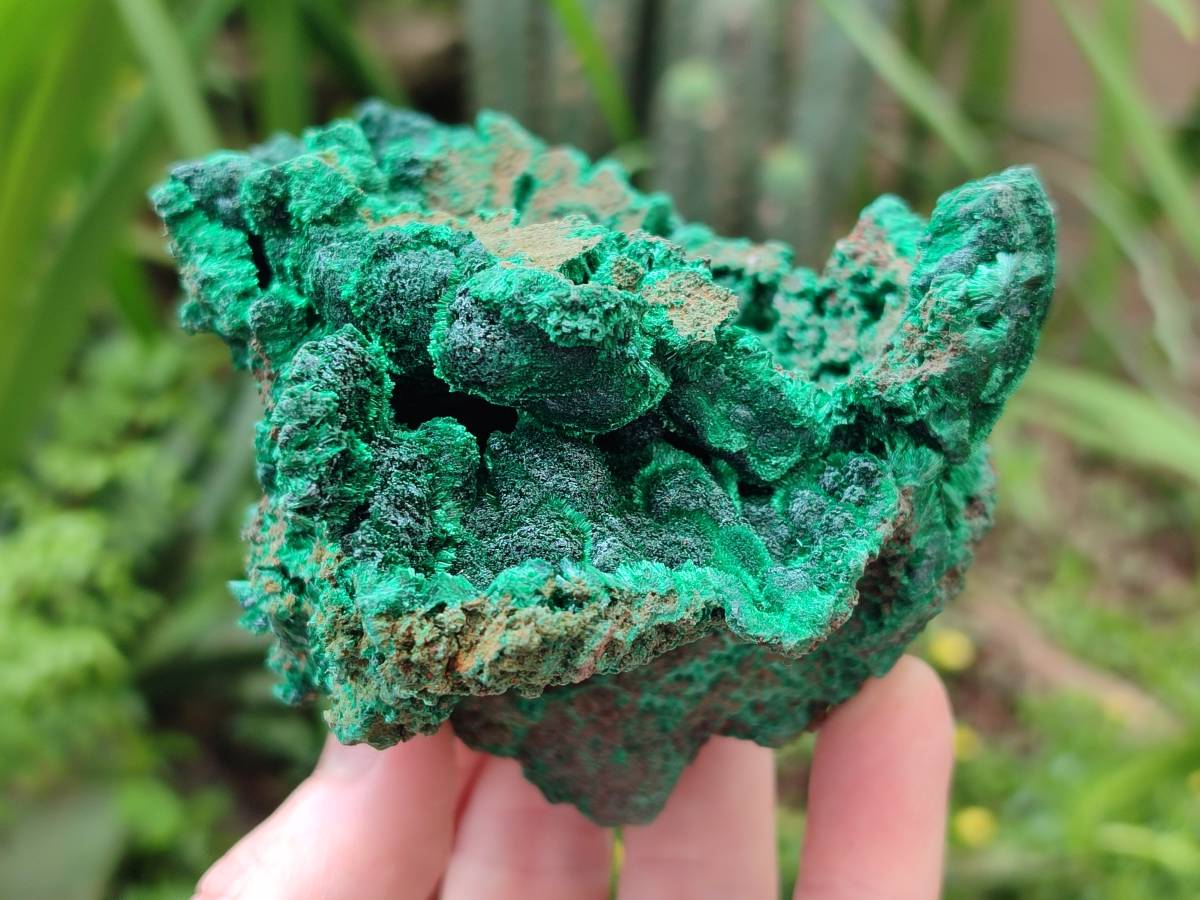 Natural Silky Malachite Specimens x 3 From Kasompe, Congo