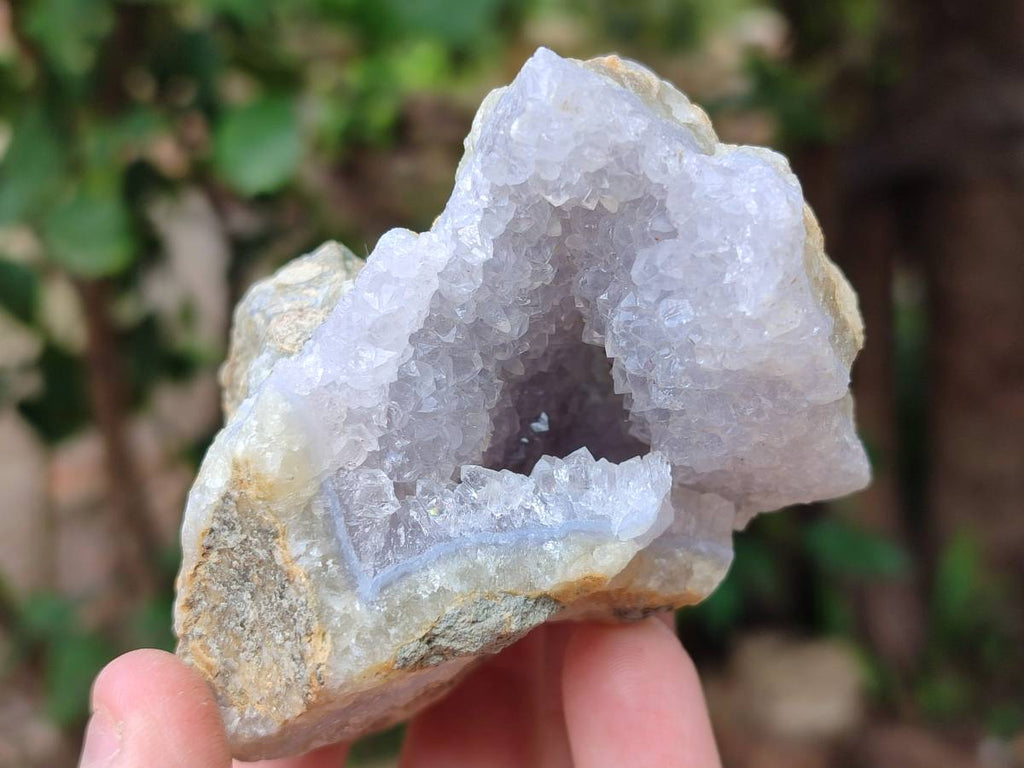 Natural Blue Lace Agate Geode Specimens x 12 From Nsanje, Malawi
