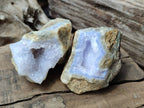 Natural Blue Lace Agate Geode Specimens x 12 From Nsanje, Malawi