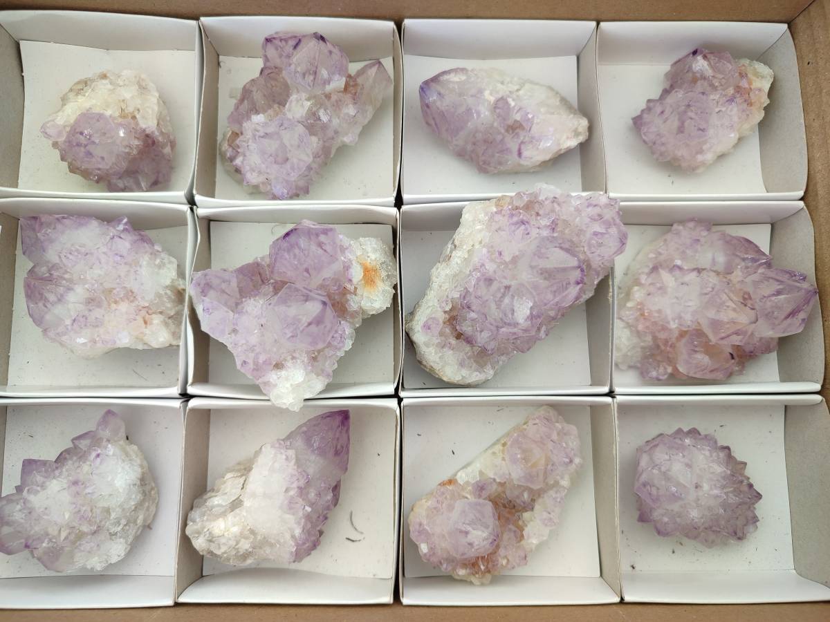 Natural Sunburst Amethyst Spirit Clusters x 12 From Boekenhouthoek, South Africa