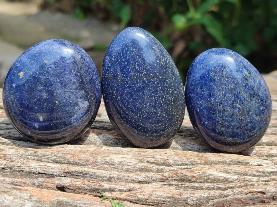 Polished Lazulite Palm Stones x 12 From Madagascar - Toprock Gemstones and Minerals 