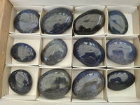 Polished Lazulite Palm Stones x 12 From Madagascar