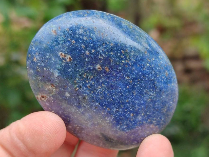 Polished Lazulite Palm Stones x 12 From Madagascar - Toprock Gemstones and Minerals 