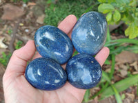 Polished Lazulite Palm Stones x 12 From Madagascar