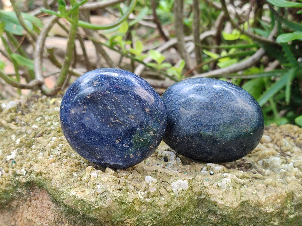 Polished Lazulite Palm Stones x 12 From Madagascar - Toprock Gemstones and Minerals 
