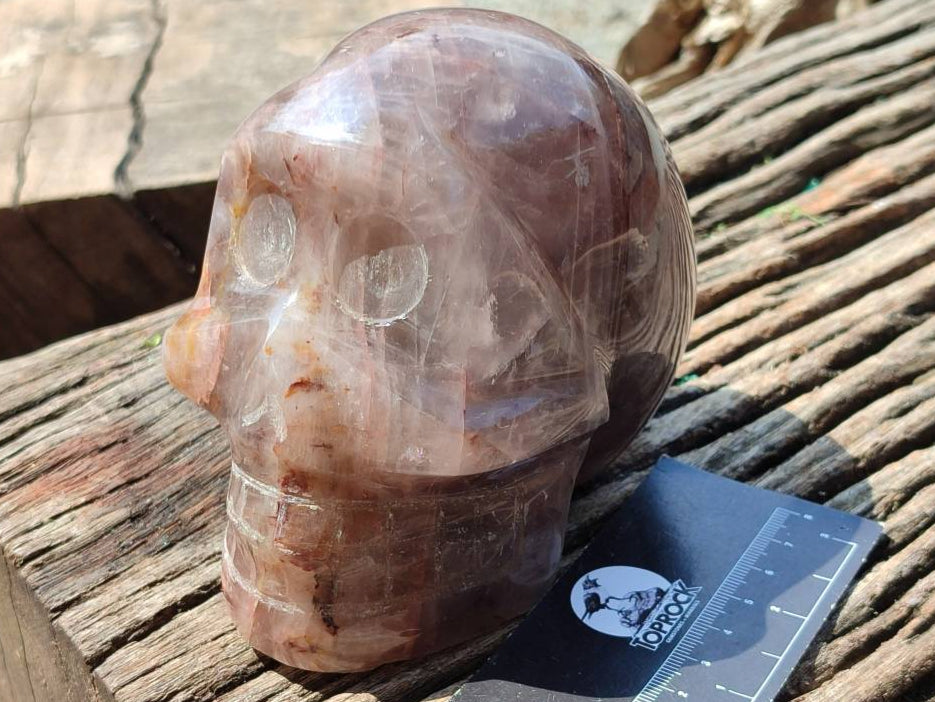 Carved Hematoid Quartz Skull x 1 From Ambatondrazaka, Madagascar