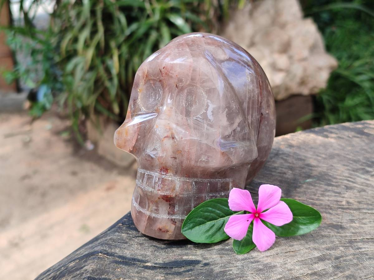 Carved Hematoid Quartz Skull x 1 From Ambatondrazaka, Madagascar