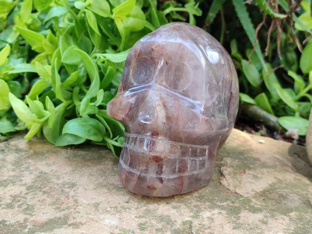 Carved Hematoid Quartz Skull x 1 From Ambatondrazaka, Madagascar