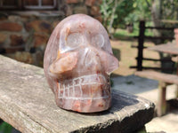 Hand Made Red Hematoid Quartz Skull x 1 From Ambatondrazaka, Madagascar