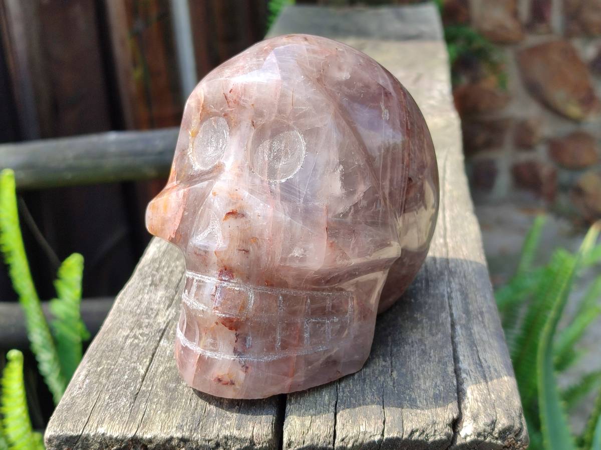 Carved Hematoid Quartz Skull x 1 From Ambatondrazaka, Madagascar