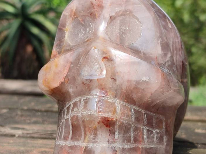 Carved Hematoid Quartz Skull x 1 From Ambatondrazaka, Madagascar