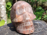 Hand Made Red Hematoid Quartz Skull x 1 From Ambatondrazaka, Madagascar