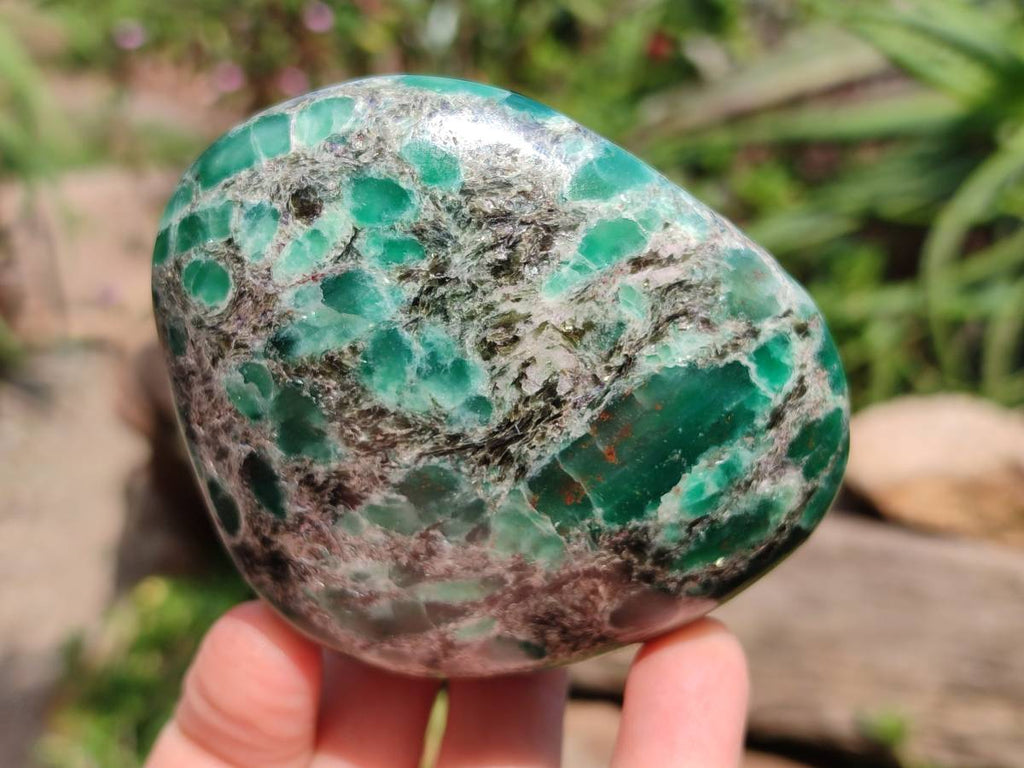 Polished Emerald Mica 'Mutokolite' Standing Free Forms x 4 From Mutoko, Zimbabwe