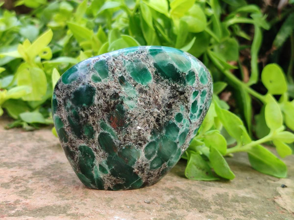 Polished Emerald Mica 'Mutokolite' Standing Free Forms x 4 From Mutoko, Zimbabwe