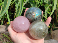 Polished Mixed Selected Multi Mineral Spheres x 6 From Madagascar