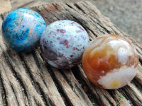 Polished Mixed Selected Multi Mineral Spheres x 6 From Madagascar