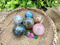 Polished Mixed Selected Multi Mineral Spheres x 6 From Madagascar