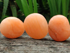 Polished Orange Twist Calcite Galets x 20 From Maevantanana, Madagascar - Toprock Gemstones and Minerals 