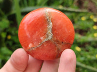 Polished Orange Twist Calcite Galets x 20 From Maevantanana, Madagascar