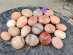 Polished Orange Twist Calcite Galets x 20 From Maevantanana, Madagascar - Toprock Gemstones and Minerals 