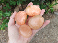 Polished Orange Twist Calcite Galets x 20 From Maevantanana, Madagascar