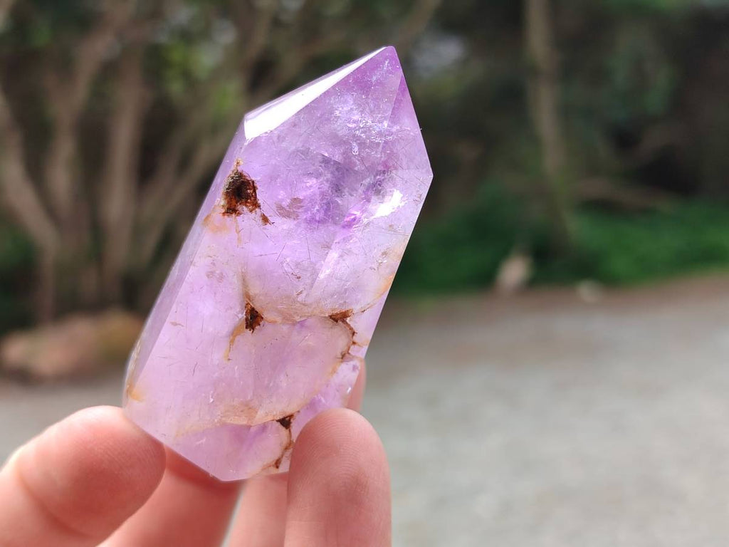 Polished Window Amethyst Crystals x 12 From Akansobe, Madagascar - Toprock Gemstones and Minerals 
