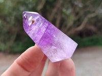 Polished Window Amethyst Crystals x 12 From Akansobe, Madagascar