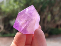 Polished Window Amethyst Crystals x 12 From Akansobe, Madagascar