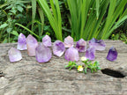 Polished Window Amethyst Crystals x 12 From Akansobe, Madagascar - Toprock Gemstones and Minerals 