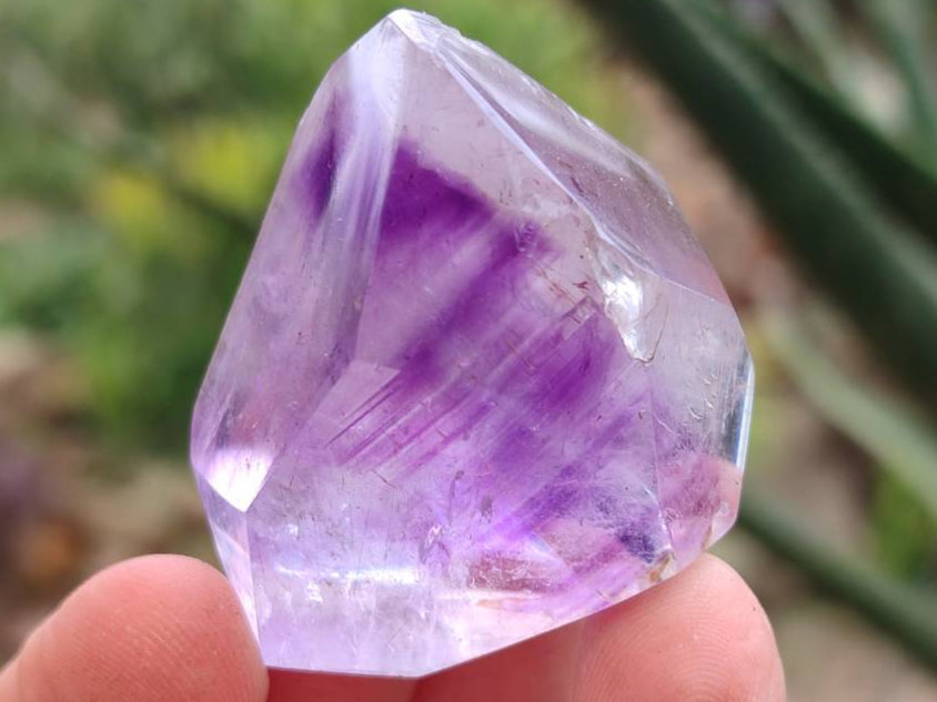 Polished Window Amethyst Crystals x 12 From Akansobe, Madagascar