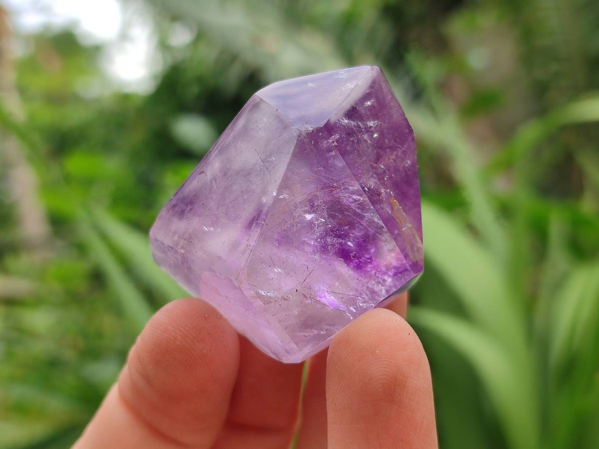Polished Window Amethyst Crystals x 12 From Akansobe, Madagascar - Toprock Gemstones and Minerals 