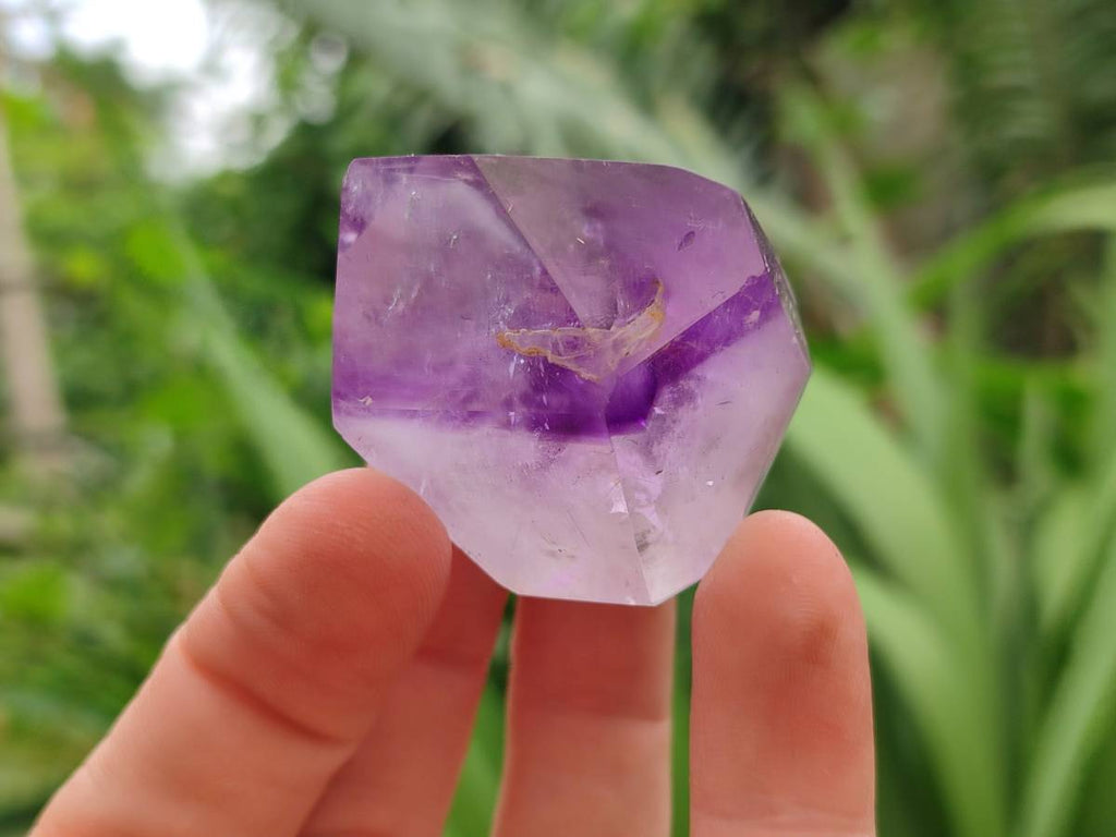 Polished Window Amethyst Crystals x 12 From Akansobe, Madagascar - Toprock Gemstones and Minerals 