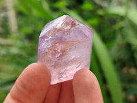Polished Window Amethyst Crystals x 12 From Akansobe, Madagascar