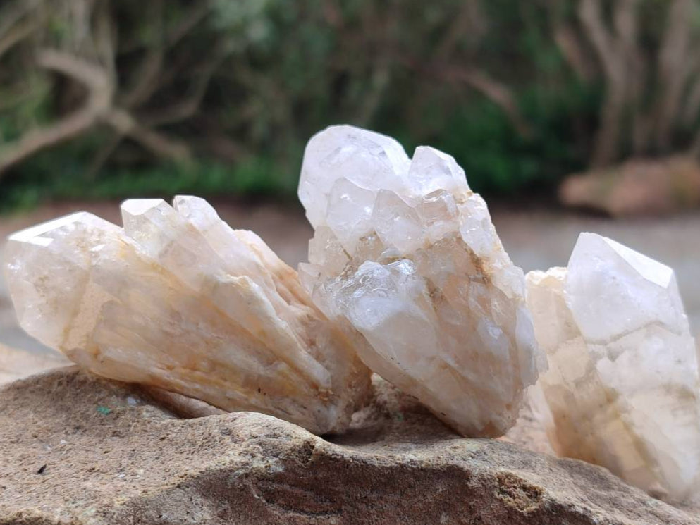 Natural Cascading Candle Quartz Crystals x 35 From Antsirabe, Madagascar