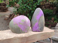 Polished Stichtite Standing Free Forms x 2 From Barberton, South Africa