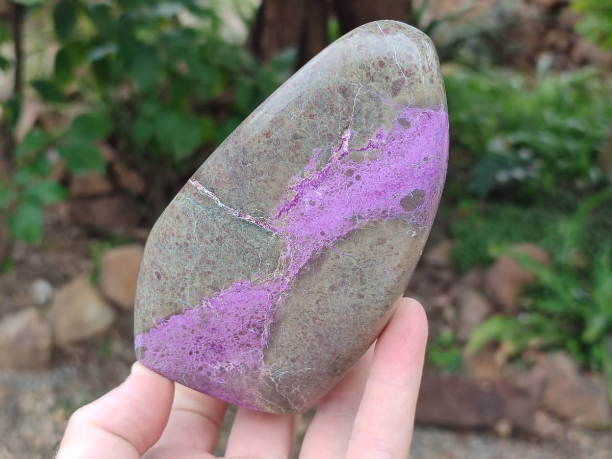 Polished Stichtite Standing Free Forms x 2 From Barberton, South Africa